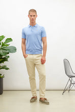 Laden Sie das Bild in den Galerie-Viewer, NOWADAYS KNIT SILK POLO SKY BLUE