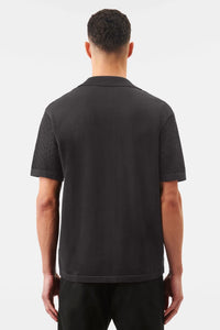 DRYKORN RAY CUBAN COLLAR KNIT SHIRT BLACK