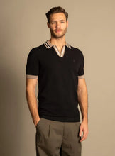 Laden Sie das Bild in den Galerie-Viewer, DRYKORN BRAIAN KNIT POLO SHIRT BLACK BEIGE
