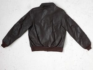 AVI LEATHER A-2 HERITAGE LEATHER JACKET SEAL BROWN