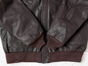 AVI LEATHER A-2 HERITAGE LEATHER JACKET SEAL BROWN