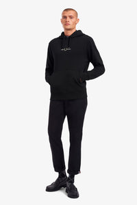 FRED PERRY HOODED EMBROIDERED SWEATSHIRT BLACK