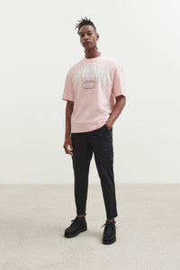 DRYKORN HUNT OVERSIZED LOGO T-SHIRT PINK